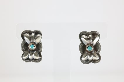 America Sterling Silver Turquoise Post Earring's.