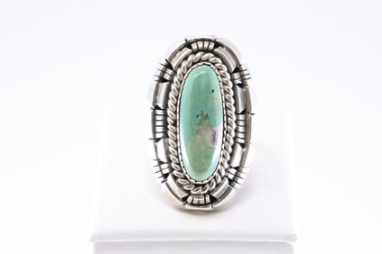 Native America Navajo Sterling Silver Turquoise Ring By W.Begay.