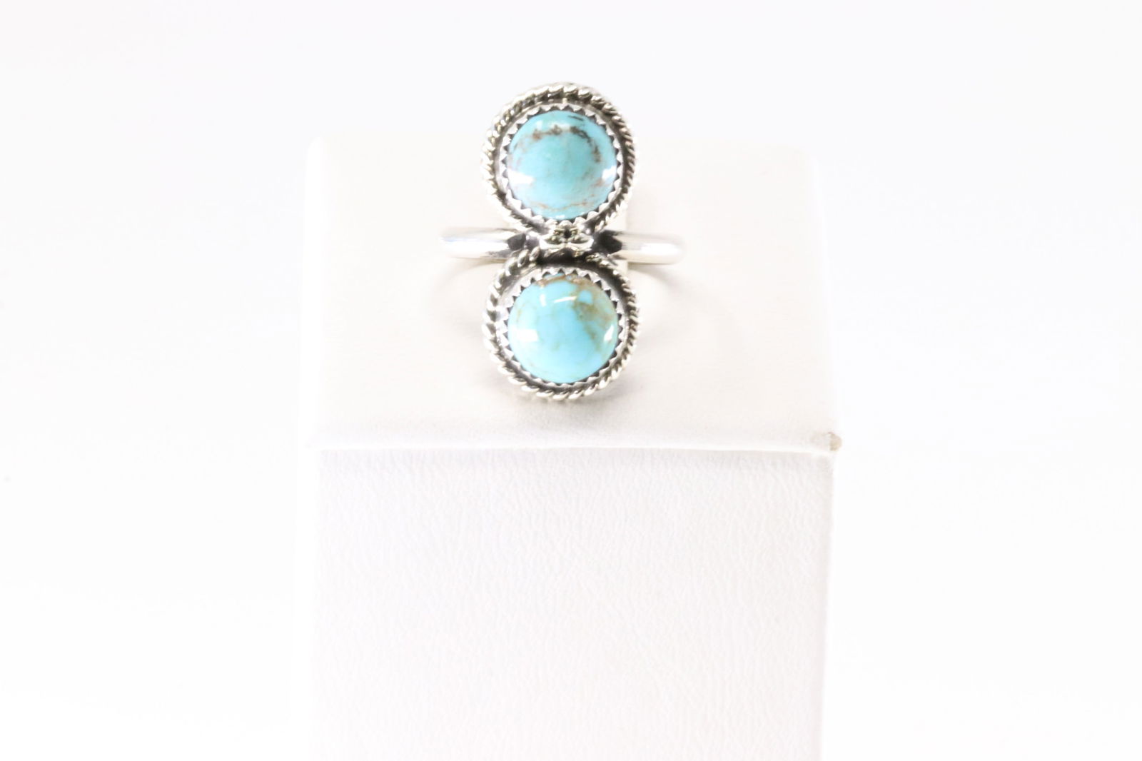 Native America Navajo Sterling Silver Turquoise Ring By E.W. (1 of 4)