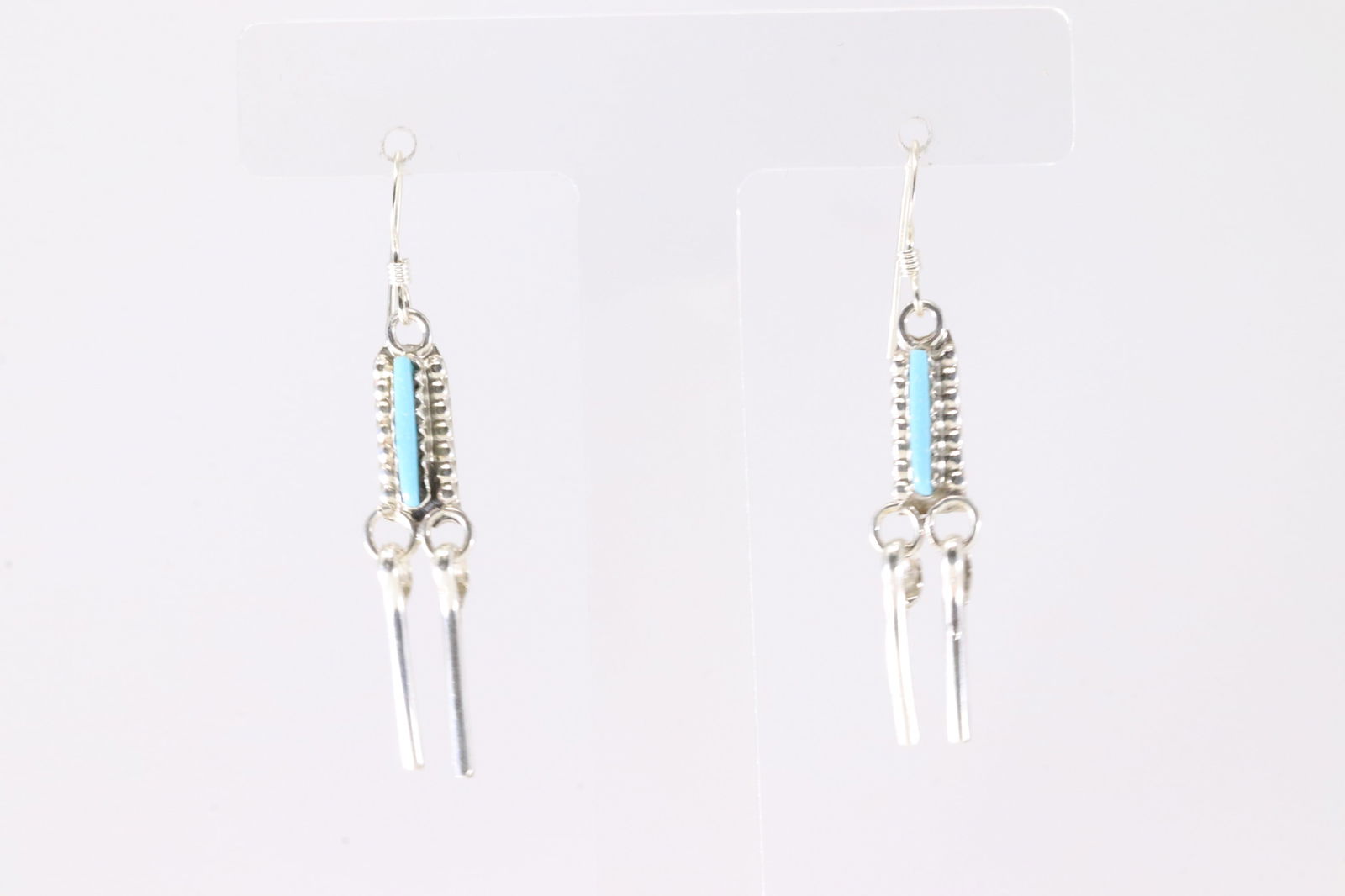 Sterling Silver Turquoise Dangling Earring's.: This is a Sterling Silver Turquoise Dangling Earring's.