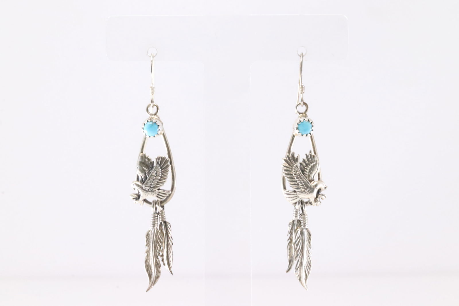 Sterling Silver Turquoise Eagle Dangling Earring's.: This is a Sterling Silver Turquoise Eagle Dangling Earring's.