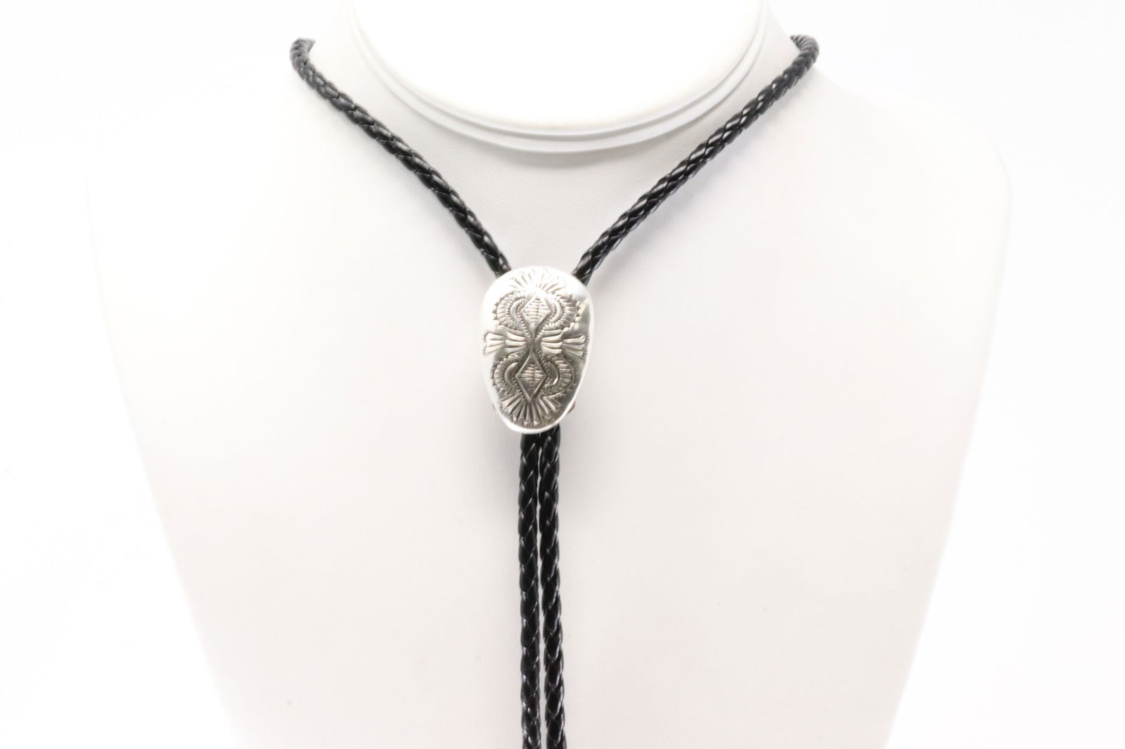 Sterling Silver Solid Stamped Bolo Necklace. (1 of 4)