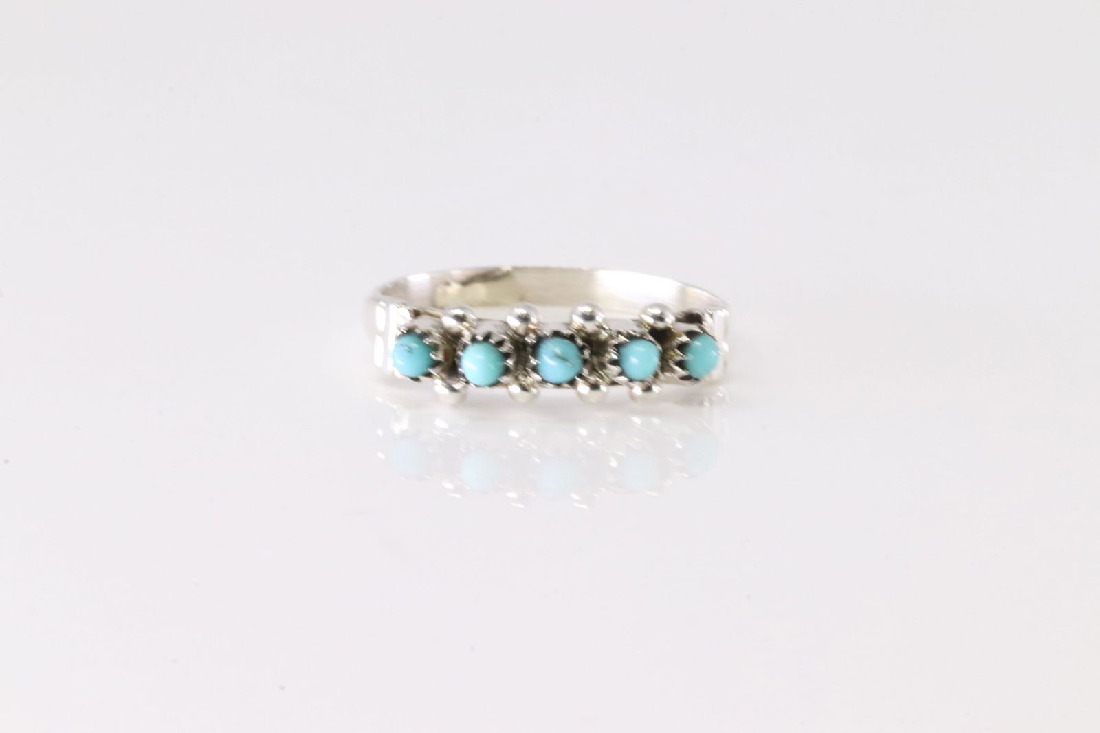 Native America Navajo Sterling Silver Turquoise Ring By HS. (1 of 4)
