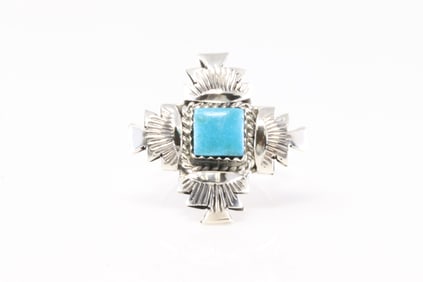 Native America Navajo Sterling Silver Turquoise Ring By Dorothy Lee. From R.B Company.