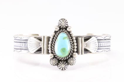 Native America Navajo Sterling Silver Sonora Gold Bracelet Cuff By Michael Calladito.