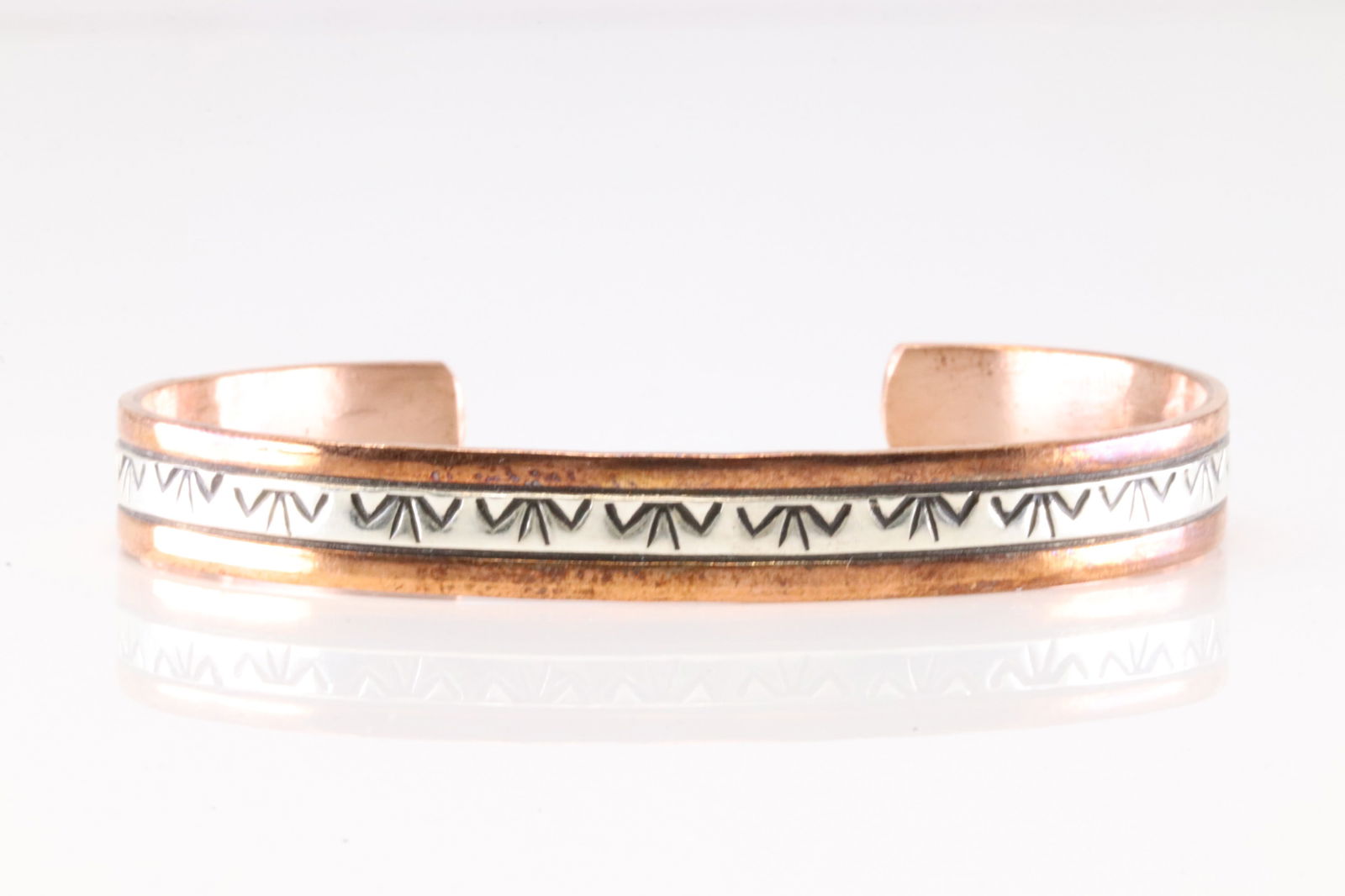 Native America Copper Stamped Bracelet Cuff By Wylie Secatero. (1 of 4)