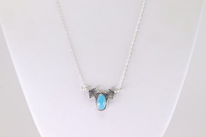 America Sterling Silver Turquoise Necklace.