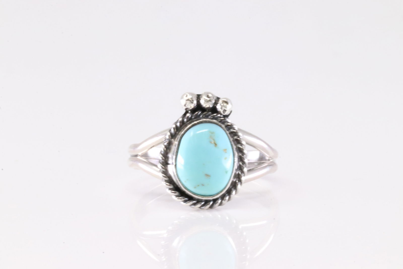 Native America Navajo Sterling Silver Turquoise Bracelet Cuff By Ray Tom. (1 of 3)