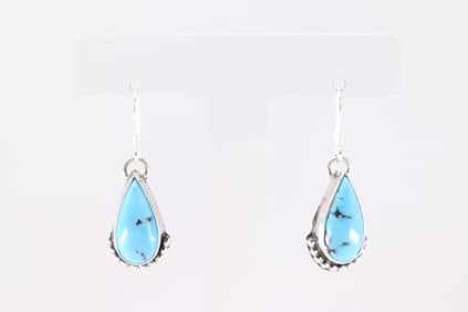 America Sterling Silver Turquoise Dangling Earring's.