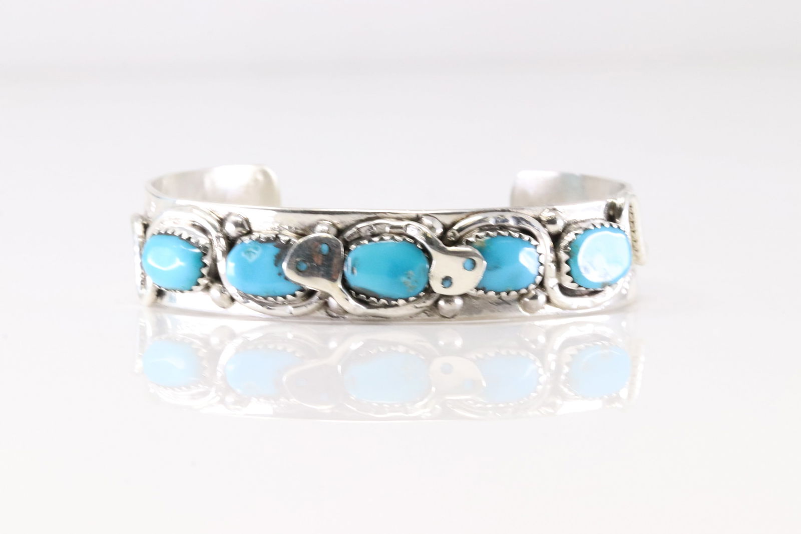 Native America Zuni Sterling Silver Turquoise Bracelet Cuff By Effie C. (1 of 4)