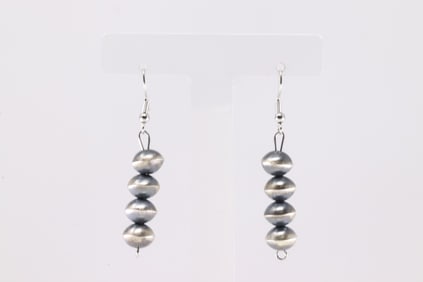 America Sterling Silver Pearl Beaded Dangling Earring's.