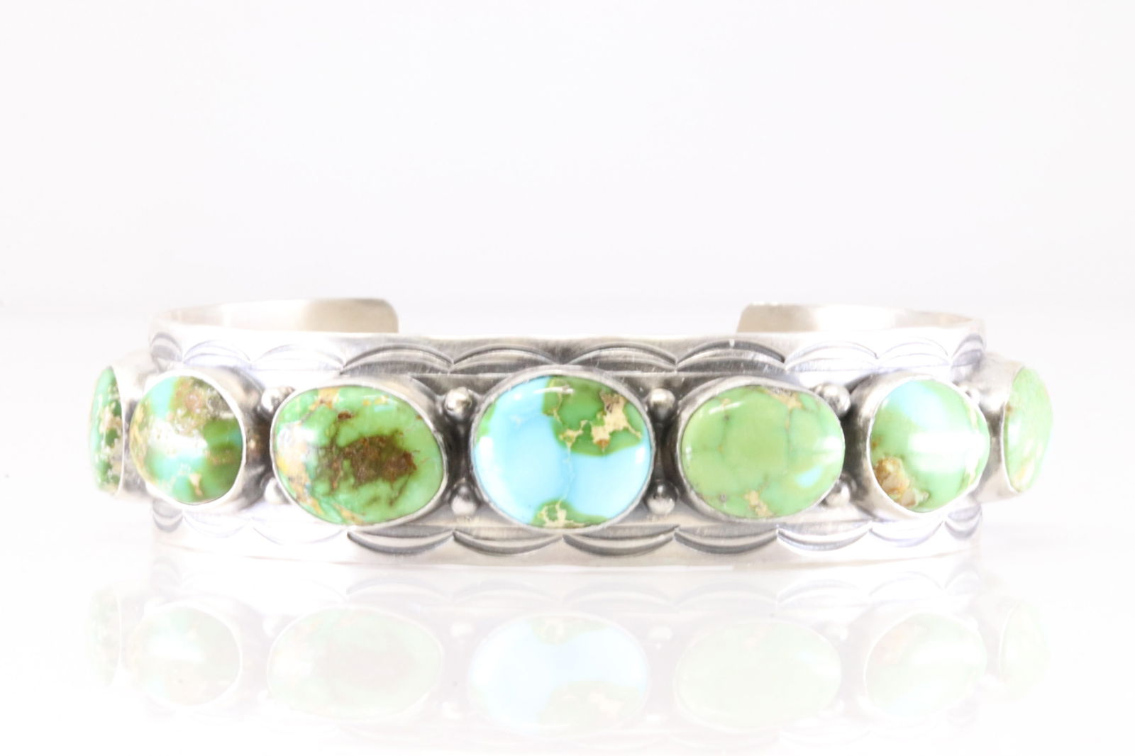 America Sterling Silver Sonora Gold Turquoise Bracelet Cuff.: This is a America Sterling Silver Sonora Gold Turquoise Bracelet Cuff.