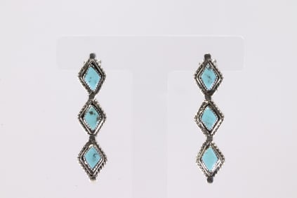 America Sterling Silver Turquoise Post Earring's.
