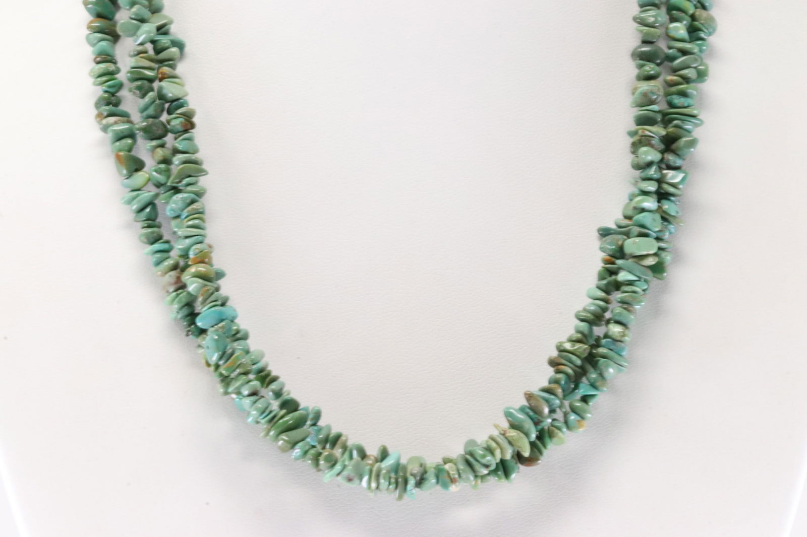 America Sterling Silver 3 Strand Turquoise Necklace. (1 of 3)