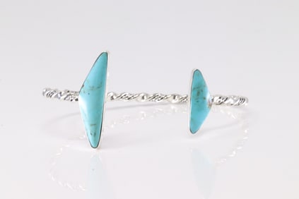America Sterling Silver Turquoise Bracelet Cuff.
