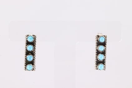America Sterling Silver Turquoise Post Earring's.