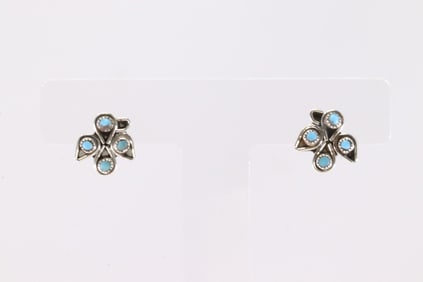America Sterling Silver Turquoise Post Earring's.
