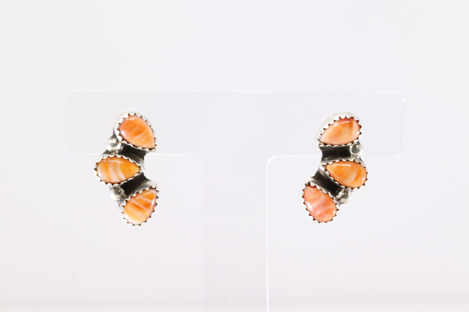 Native America Navajo Sterling Silver Spiny Oyster Post Earring's By MR. (1 of 4)