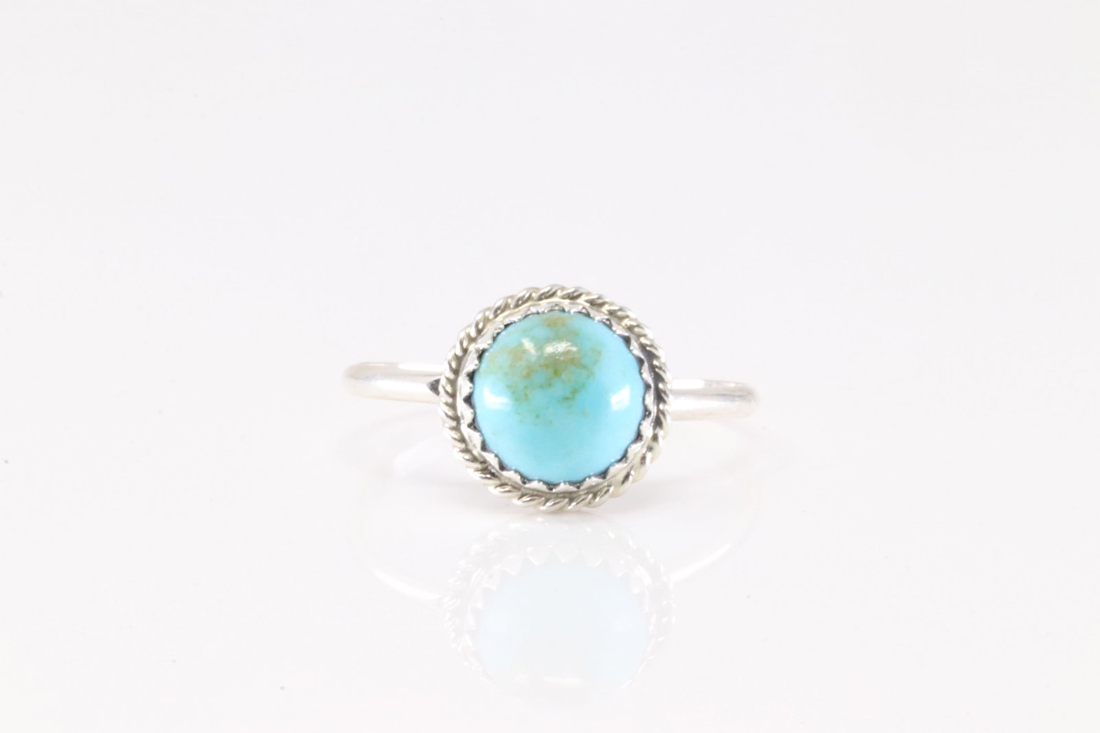Native America Navajo Sterling Silver Turquoise Ring By Esther White.: This is a Native America Navajo Sterling Silver Turquoise Ring By Esther White. Stamp EW. Rimg Size: 8.50.