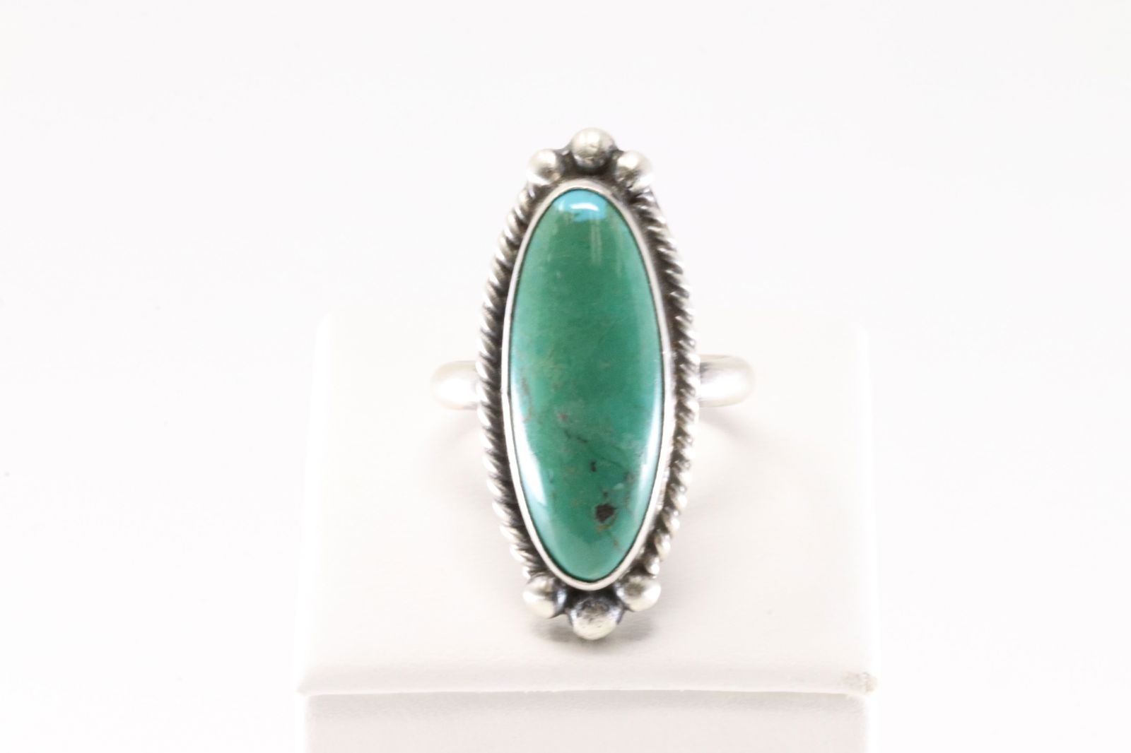 Native America Navajo Sterling Silver Turquoise Ring By Eugene Belone. (1 of 4)