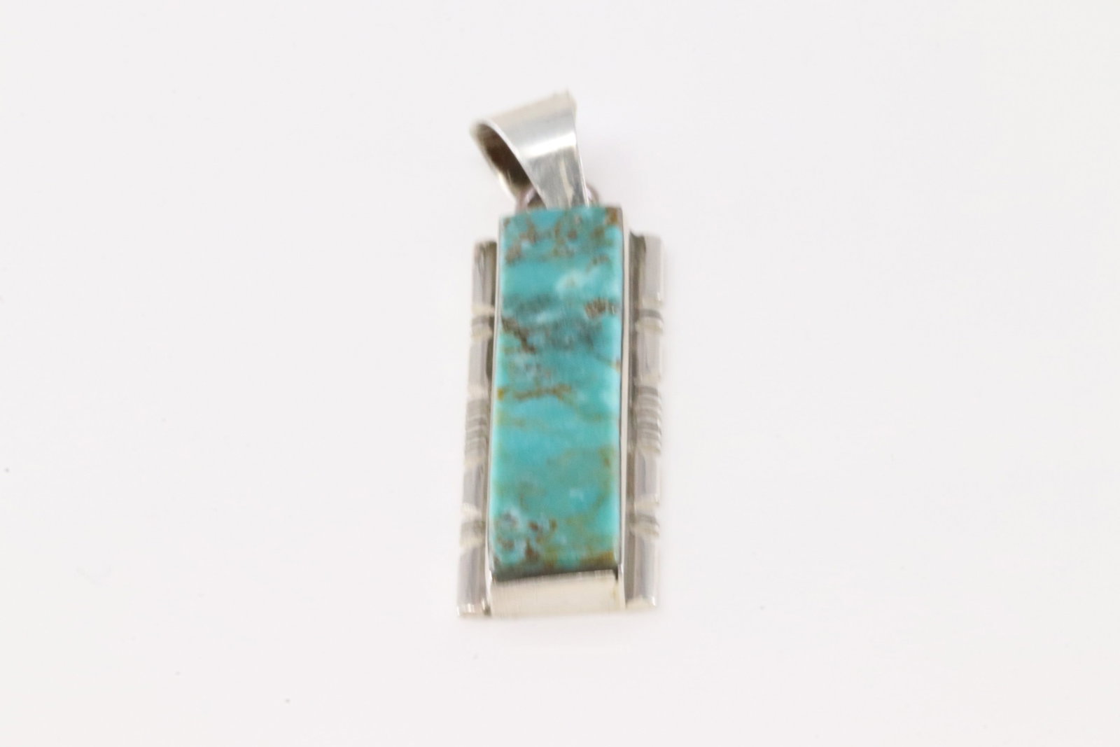 Native America Navajo Sterling Silver Number 8 Turquoise Pendant By Steve Francisco.: This is a Native America Navajo Sterling Silver Number 8 Turquoise Pendant By Steve Francisco. Stamp SF.