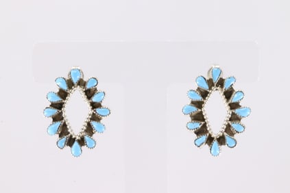 America Sterling Silver Turquoise Post Earring's.