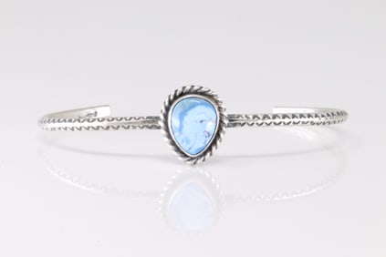 Native America Navajo Sterling Silver Golden Hill Bracelet Cuff By Donovan Skeet.