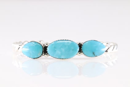 America Sterling Silver Turquoise Bracelet Cuff.