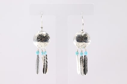 Sterling Silver Turquoise Dangling Earring's.