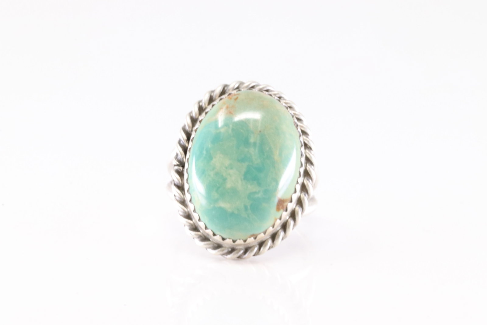 Native America Navajo Sterling Silver Turquoise Ring By C.: This is a ative America Navajo Sterling Silver Turquoise Ring By C. Ring size: 6.00.