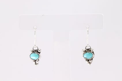 Sterling Silver Turquoise Dangling Earring's.