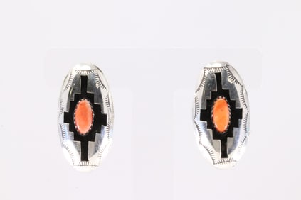 America Sterling Silver Spiny Oyster Post Earring's.