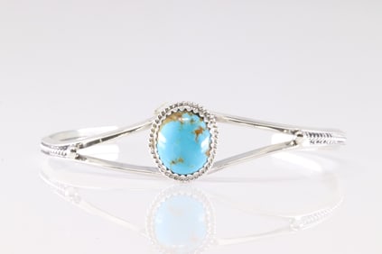America Sterling Silver Turquoise Bracelet Cuff.