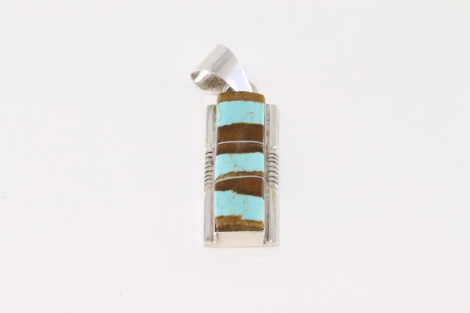 Native America Navajo Sterling Silver Number 8 Turquoise Pendant By Steve Francisco.: This is a Native America Navajo Sterling Silver Number 8 Turquoise Pendant By Steve Francisco. Stamp SF.