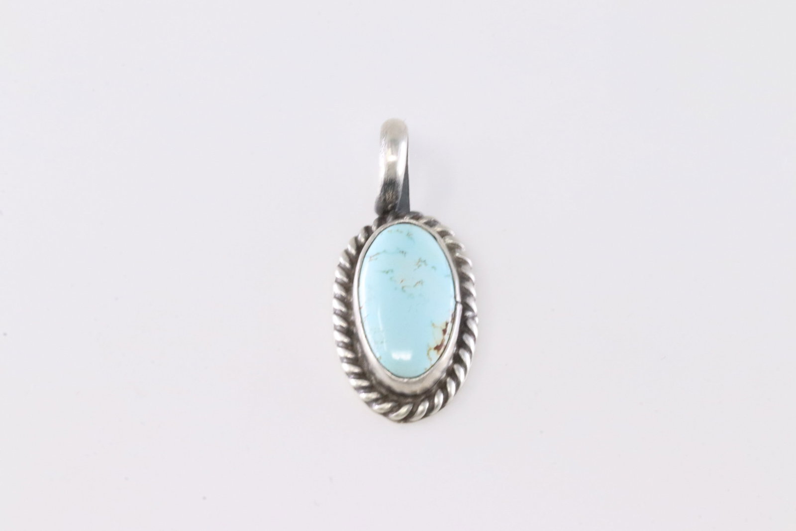 Native America Navajo Sterling Silver Golden Hill Turquoise Pendant By Johnny Dixon.: This is a Native America Navajo Sterling Silver Golden Hill Turquoise Pendant By Johnny Dixon.