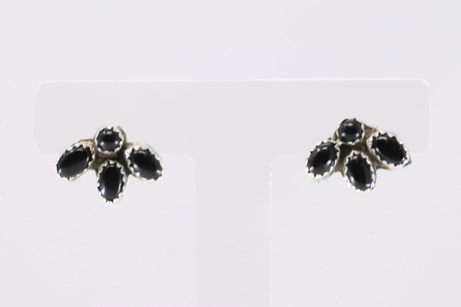 America Sterling Silver Black Onyx Post Earring's.: This is a America Sterling Silver Black Onyx Post Earring's.