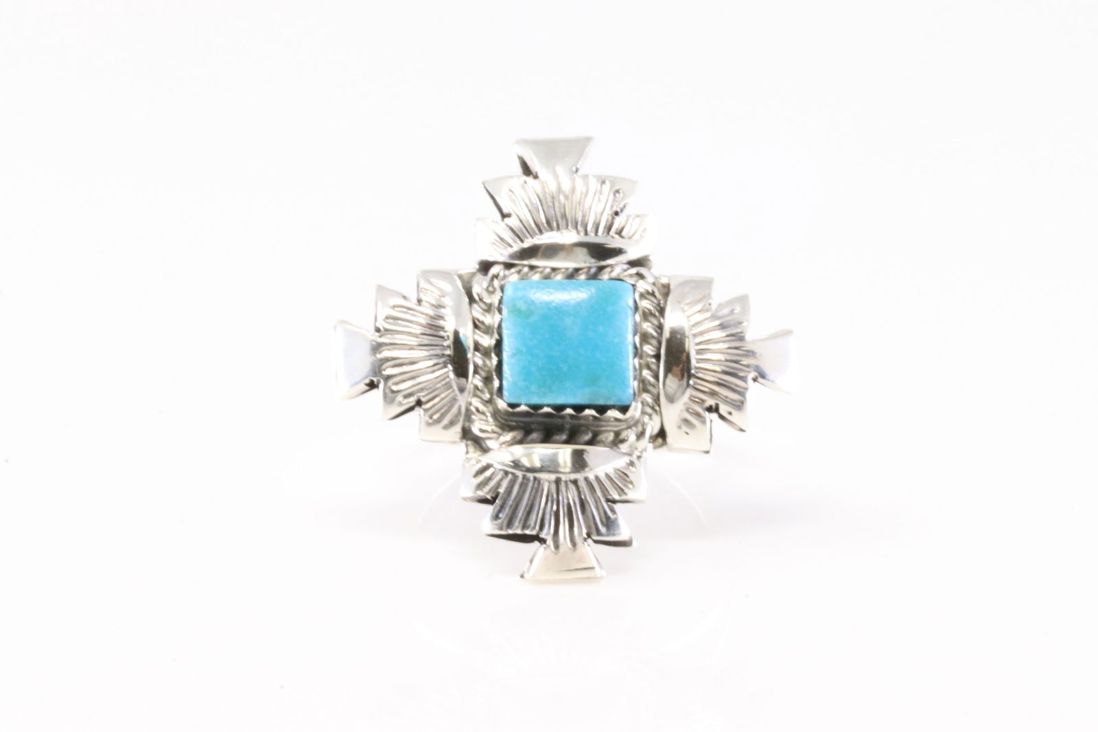 Native America Navajo Sterling Silver Turquoise Ring By Dorothy Lee. From R.B Company. (1 of 4)