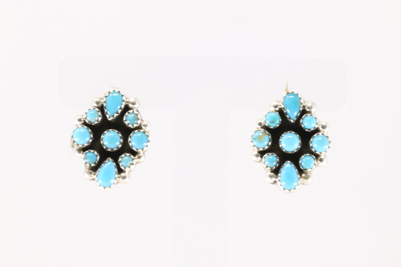 Native America Navajo Sterling Silver Turquoise Post Earring's By Tina Jones. (1 of 4)