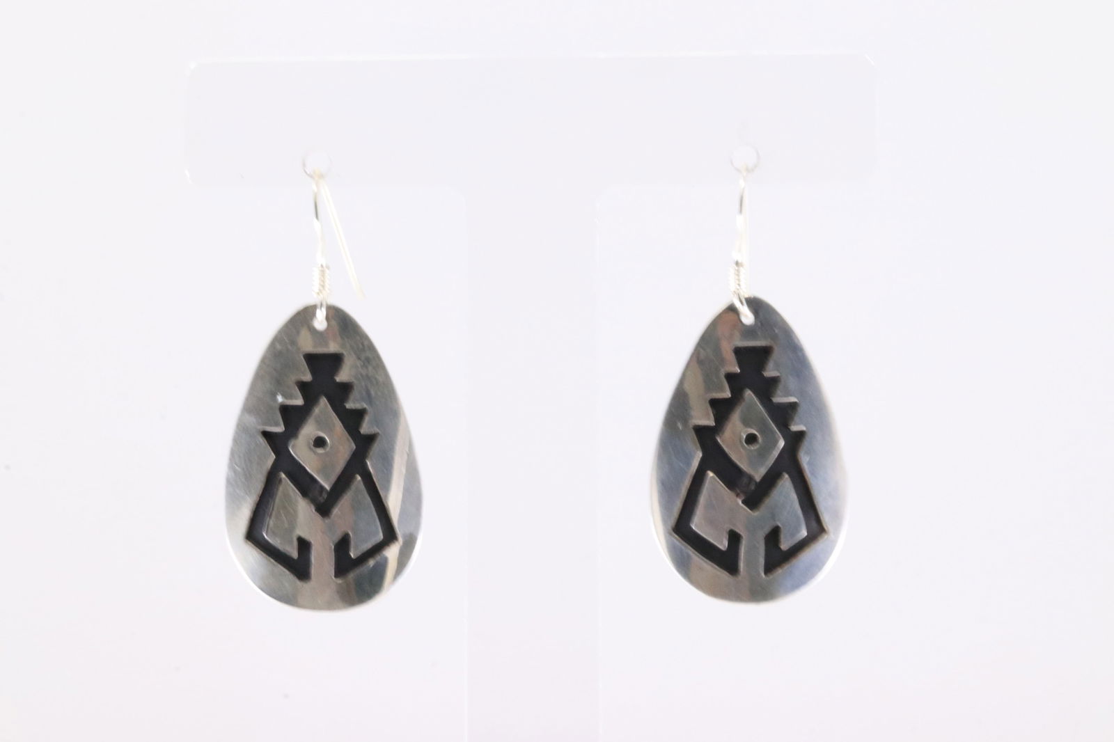 Native America Navajo Sterling Silver Stamp Dangling Earring's By T/R Singer. (1 of 4)