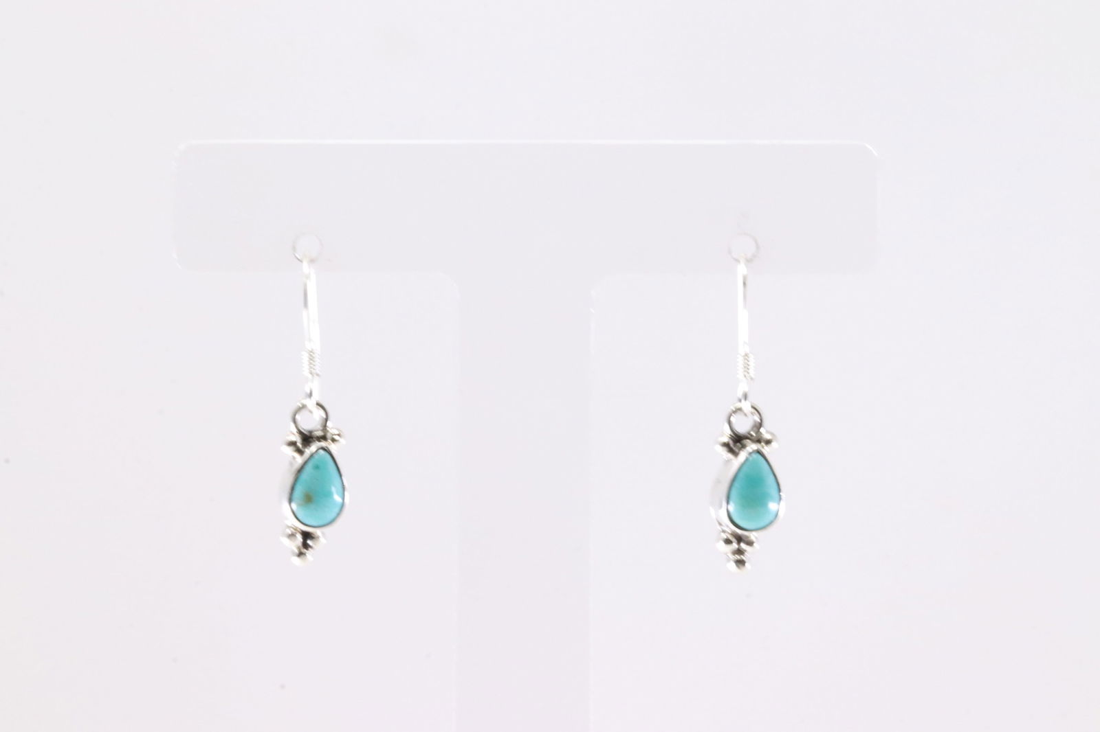 America Sterling Silver Turquoise Dangling Earring's. (1 of 3)