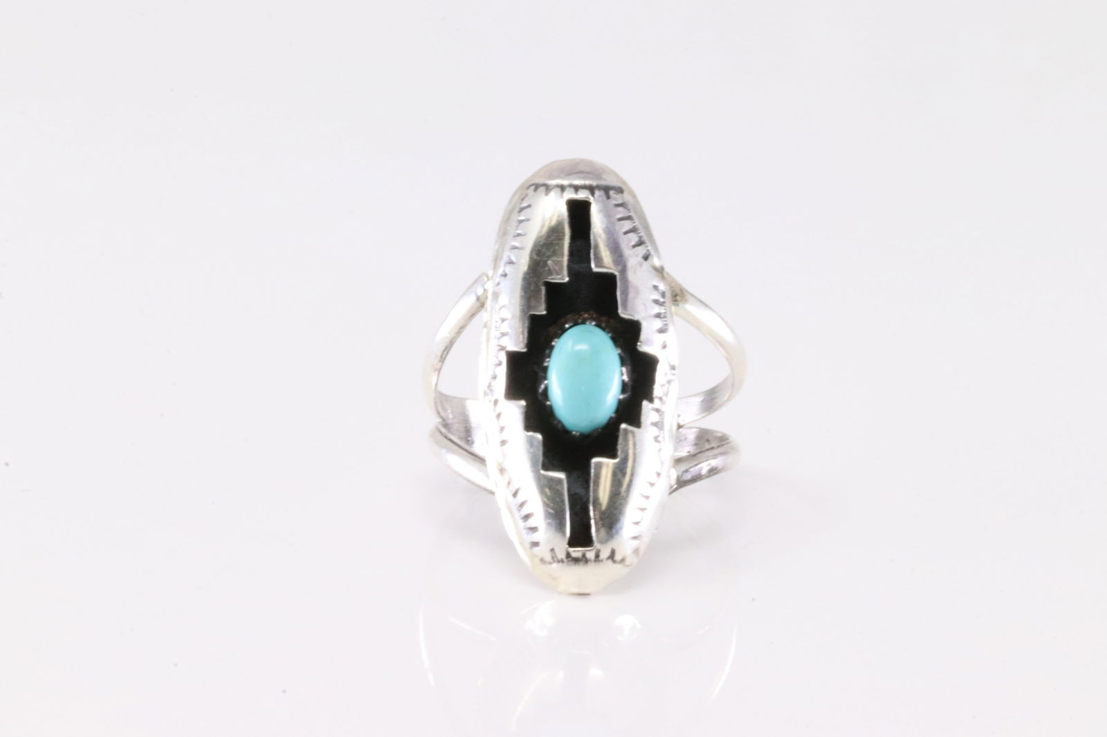 Native America Navajo Sterling Silver Turquoise Ring By Felix Perry. (1 of 4)