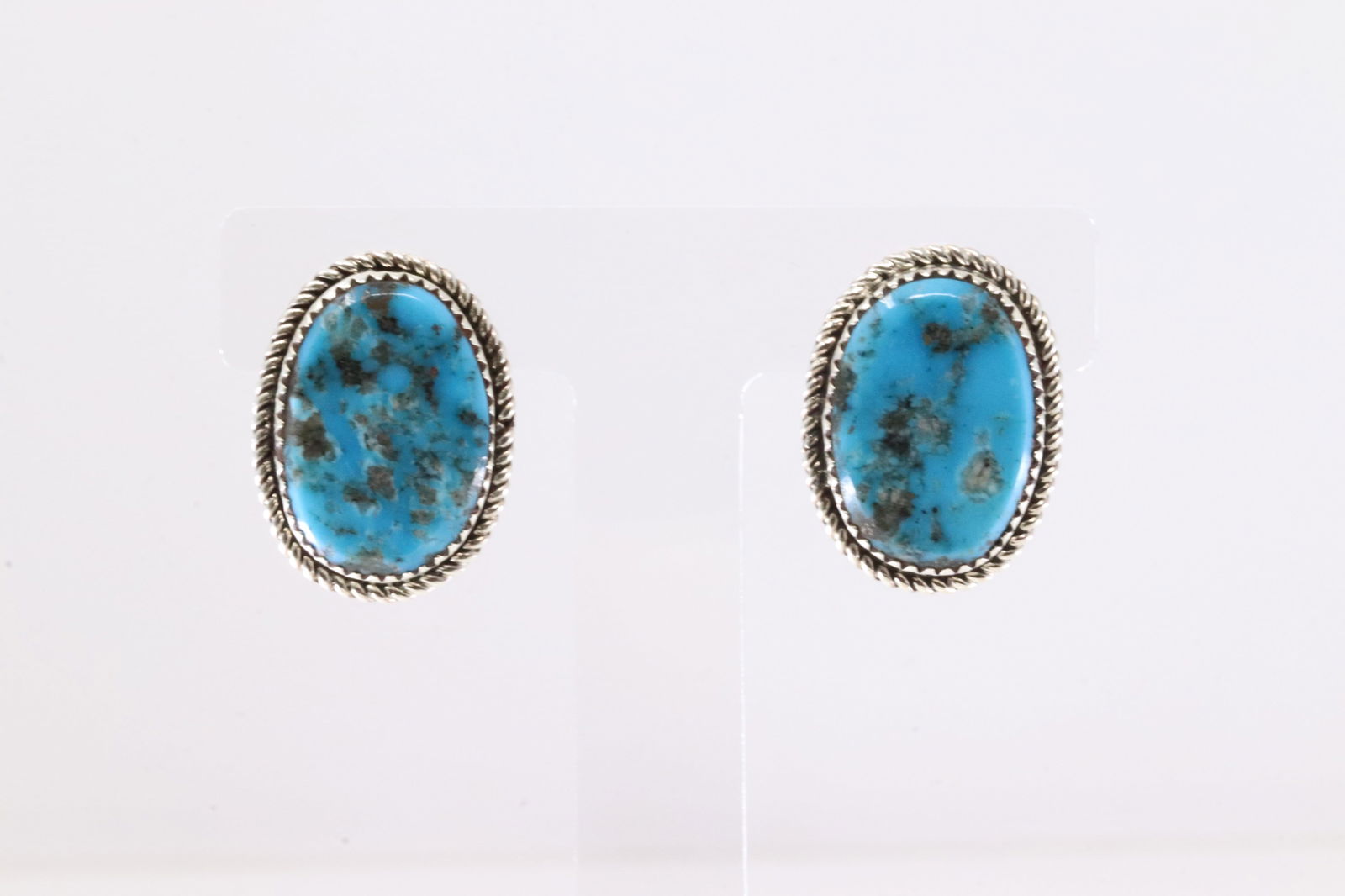 Native America Navajo Sterling Silver Turquoise Post Earring's By L Etcitty. (1 of 4)