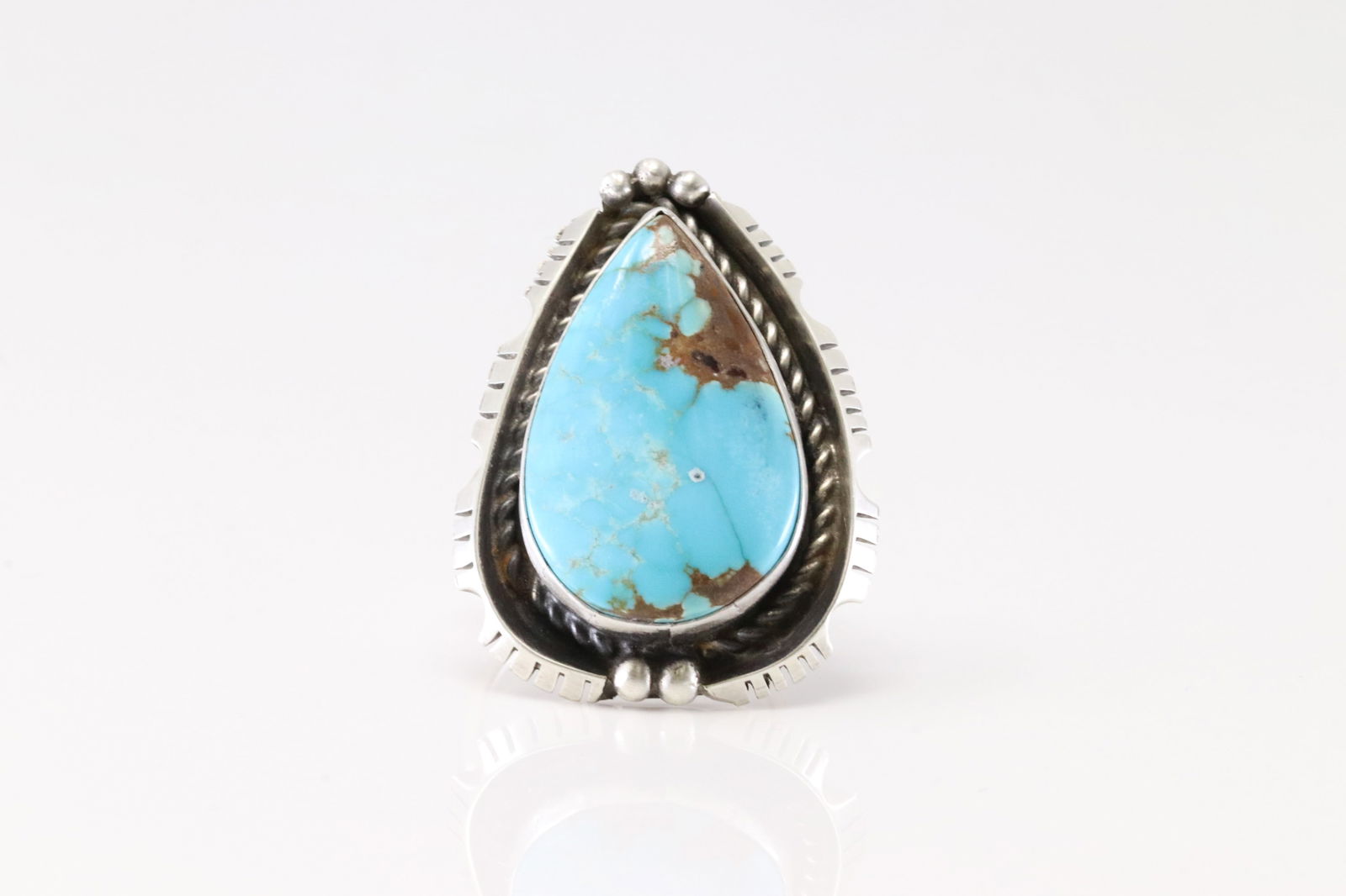 Native America Navajo Sterling Silver Turquoise Ring By LSS. (1 of 4)