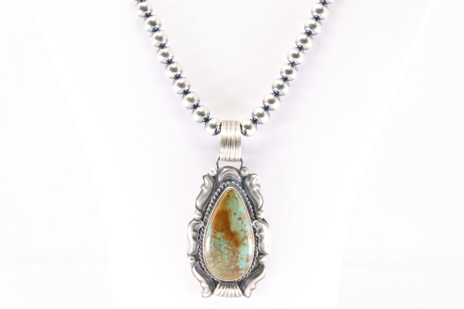 Native America Navajo Sterling Silver Kingman Turquoise Pendant By Tilli John With None Navajo (1 of 4)
