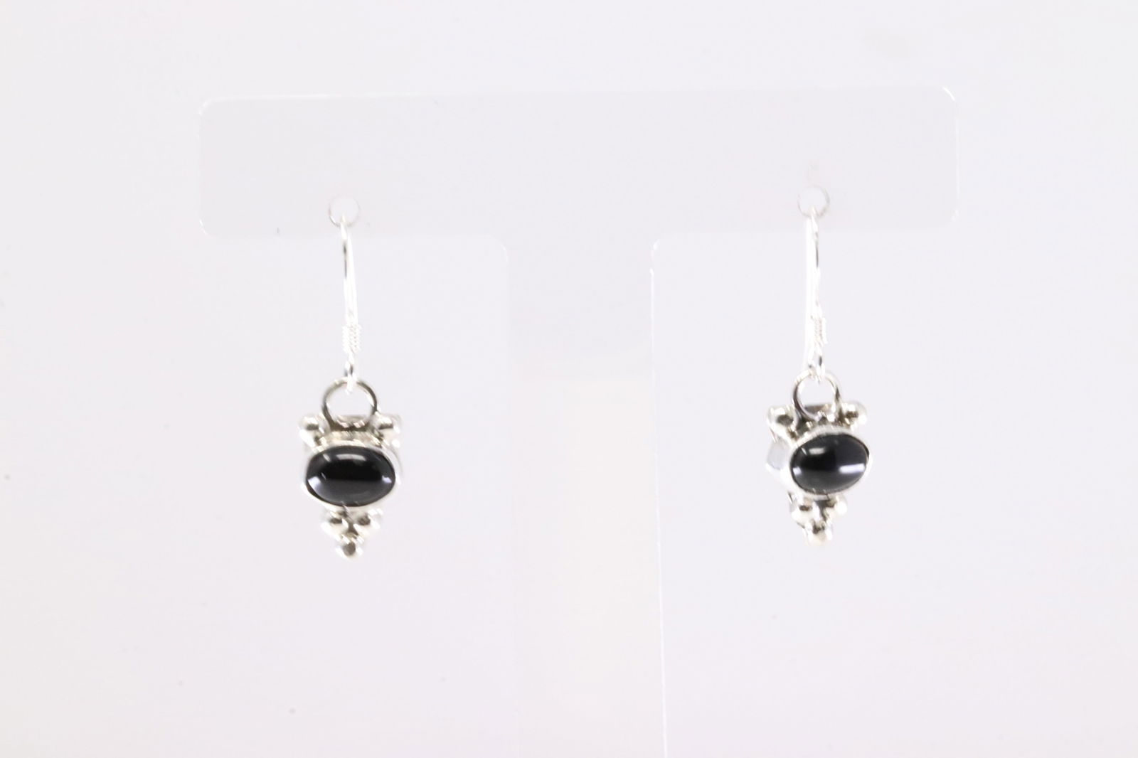 America Sterling Silver Black Onyx Dangling Earring's. (1 of 3)