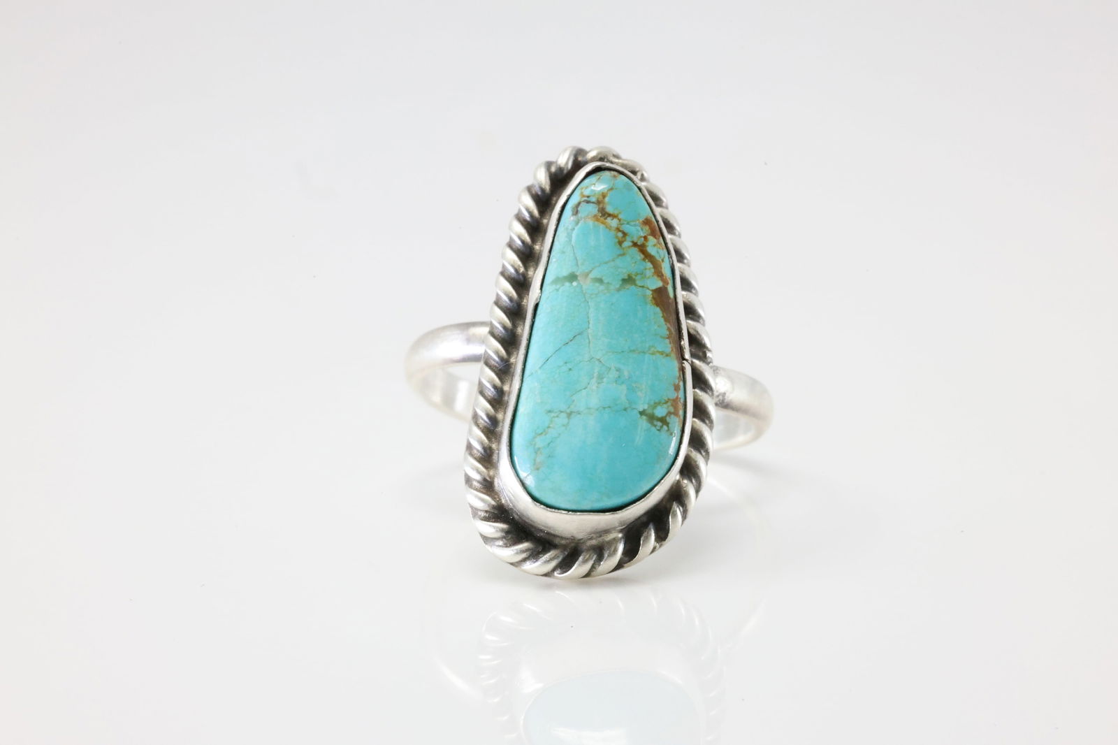 Native America Navajo Sterling Silver Turquoise Ring By Dixon. (1 of 4)