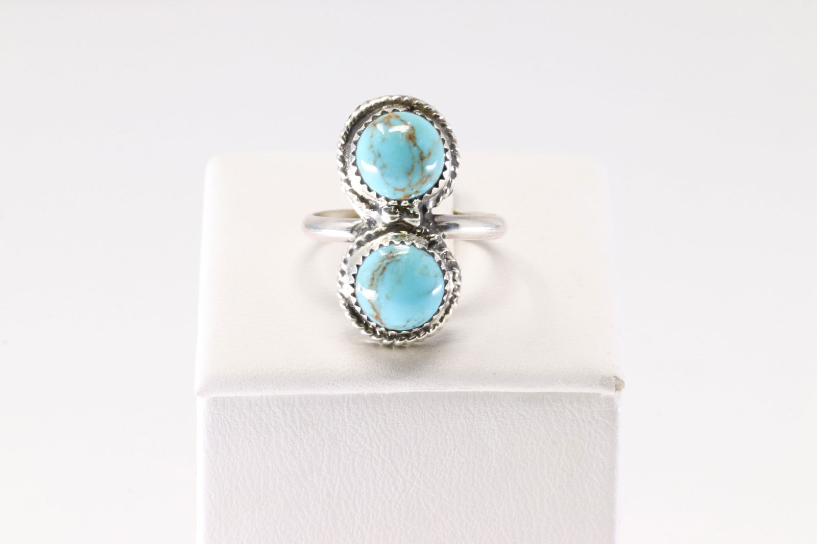 Native America Navajo Sterling Silver Turquoise Ring By EW. (1 of 4)
