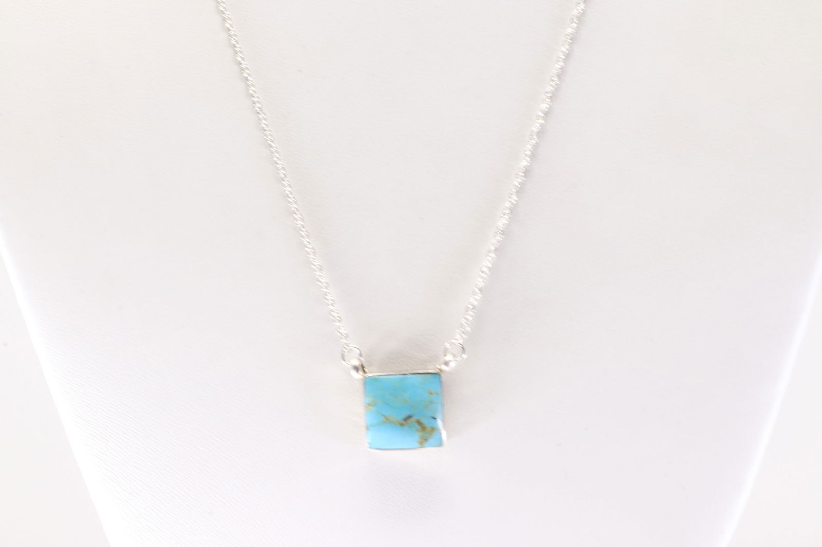 Native America Navajo Sterling Silver Turquoise Necklace By Ryntanna Yazzie. From R.B Company.: This is a Native America Navajo Sterling Silver Turquoise Necklace By Ryntanna Yazzie. From R.B Company. Stamp R.B. Necklace Length: 18.00.