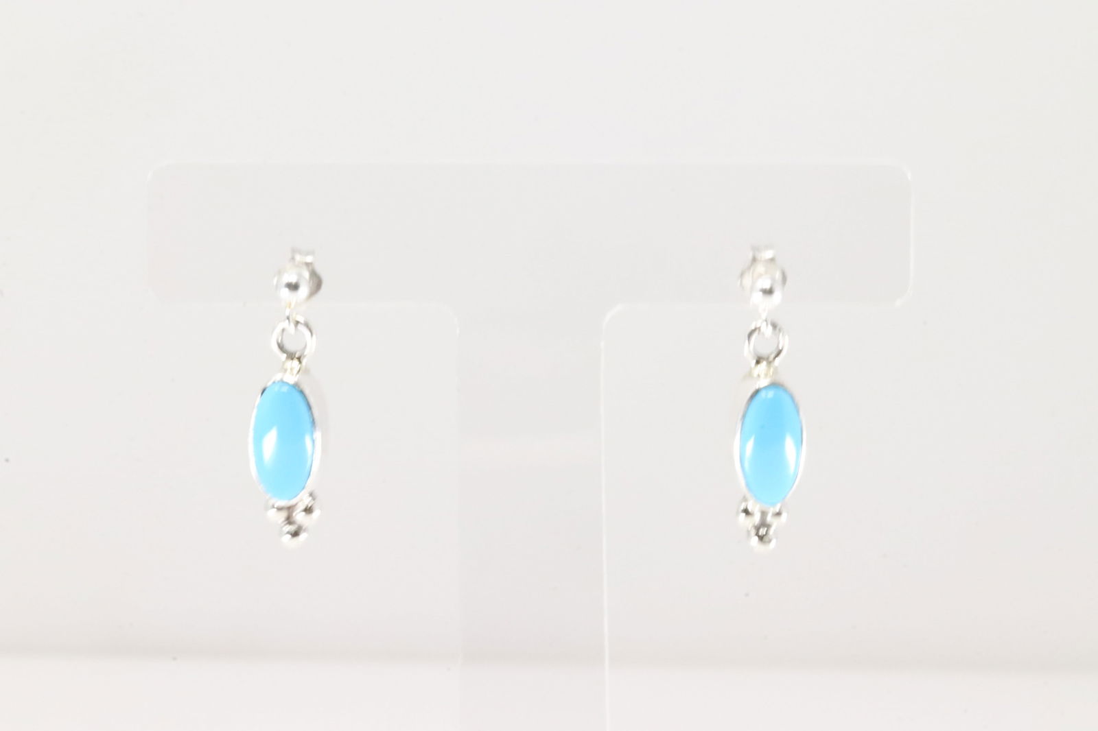 Native America Navajo Sterling Silver Turquoise Post Earring's By SH. (1 of 3)