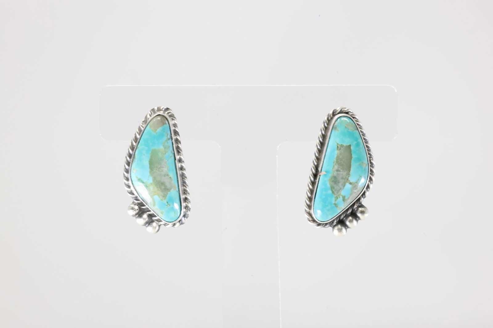 Native America Navajo Sterling Silver Royston Turquoise Post Earring's By Elouise Kee. (1 of 4)